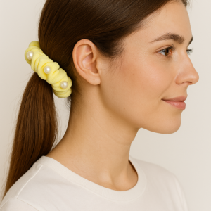 Elegant Pearl-Studded Scrunchie Set – Pastel Collection (3 pcs)