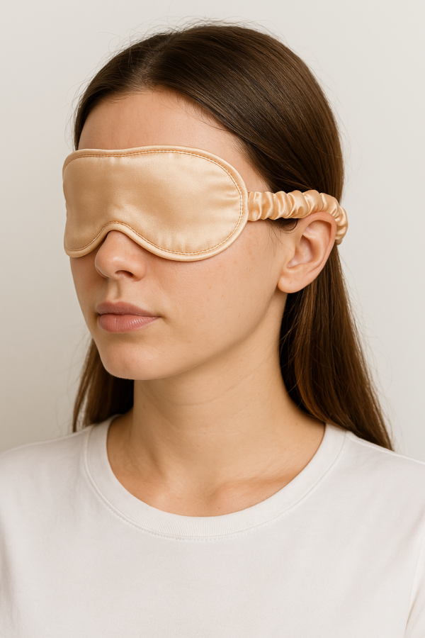 Luxurious Orange Satin Sleep Eye Mask - Image 2