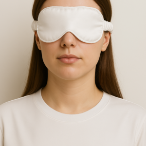 Luxury White Satin Sleep Mask – Soft & Light-Blocking