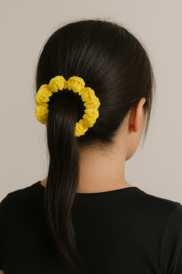 Yellow Sunflower Hair Tie – Stunning Handmade Sunshine for Your Hair